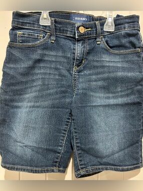 Old Navy Girl’s Blue Denim Bermuda Shorts (Jorts) With adjustable Waistband